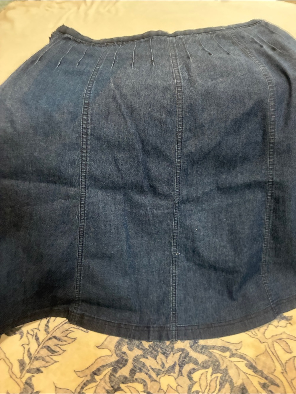 Larry Levine Dark Blue Midi Denim Skirt